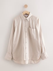 Stone 100% Linen Button Down Relaxed Long Sleeve Shirt - Image 1 of 3