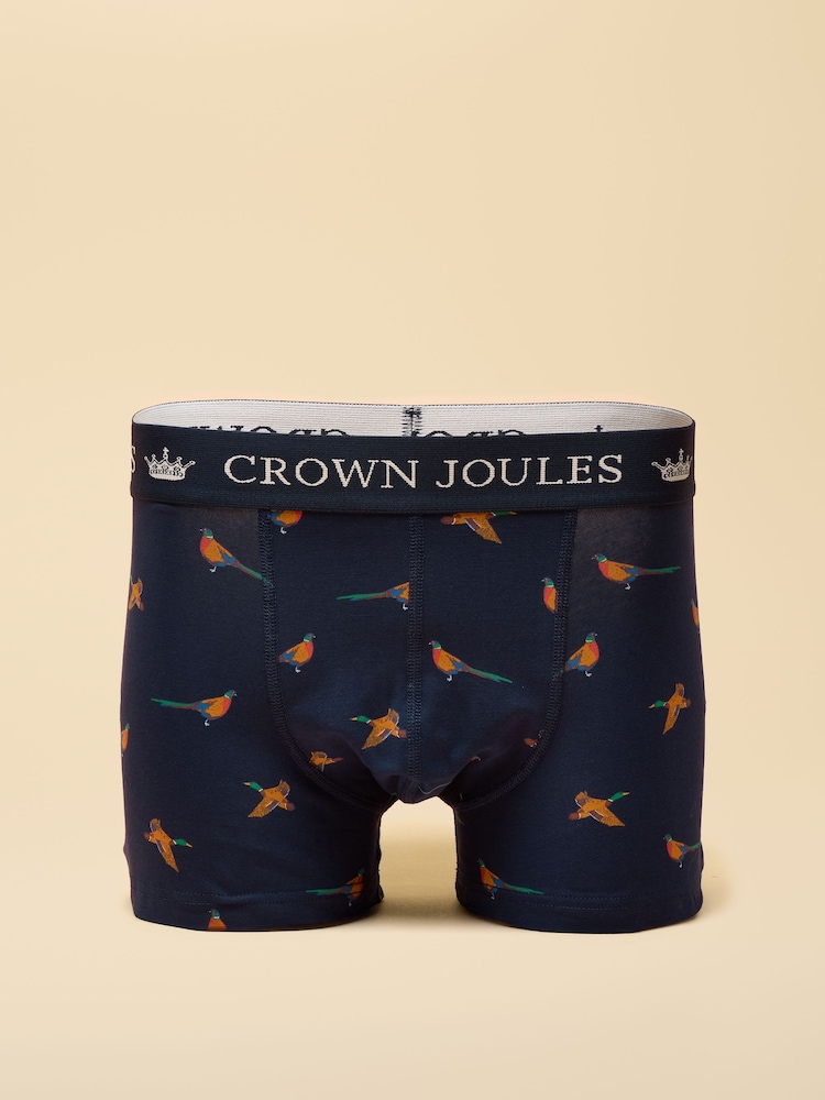 Joules Crown Joules Orange/Navy Pack Of Two Cotton Jersey Boxer Shorts - Image 3 of 3 Joules Crown Joules Orange/Navy Pack Of Two Cotton Jersey Boxer Shorts - Image 3 of 3