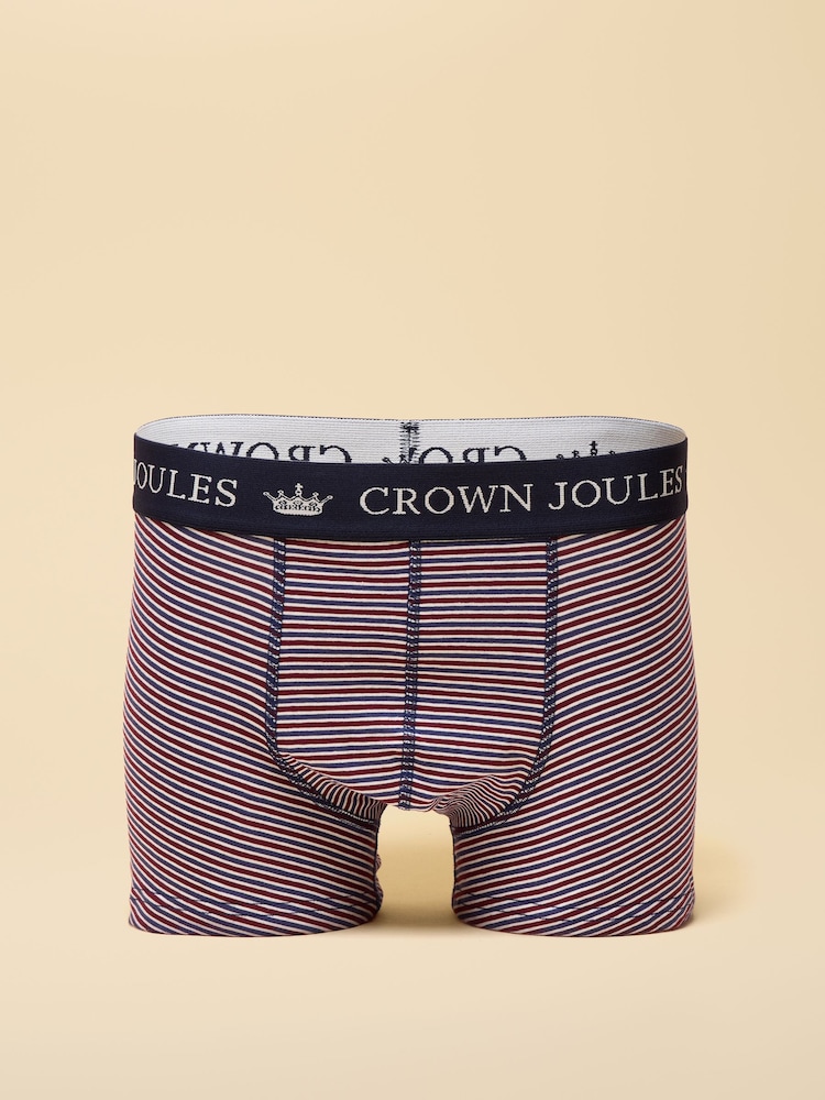 Joules Crown Joules Burgundy Red Pack Of Two Cotton Jersey Boxer Shorts - Image 2 of 3 Joules Crown Joules Burgundy Red Pack Of Two Cotton Jersey Boxer Shorts - Image 2 of 3