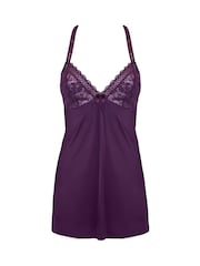 Pour Moi Purple Rebel Back Lace Chemise - Image 3 of 4