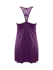 Pour Moi Purple Rebel Back Lace Chemise - Image 4 of 4