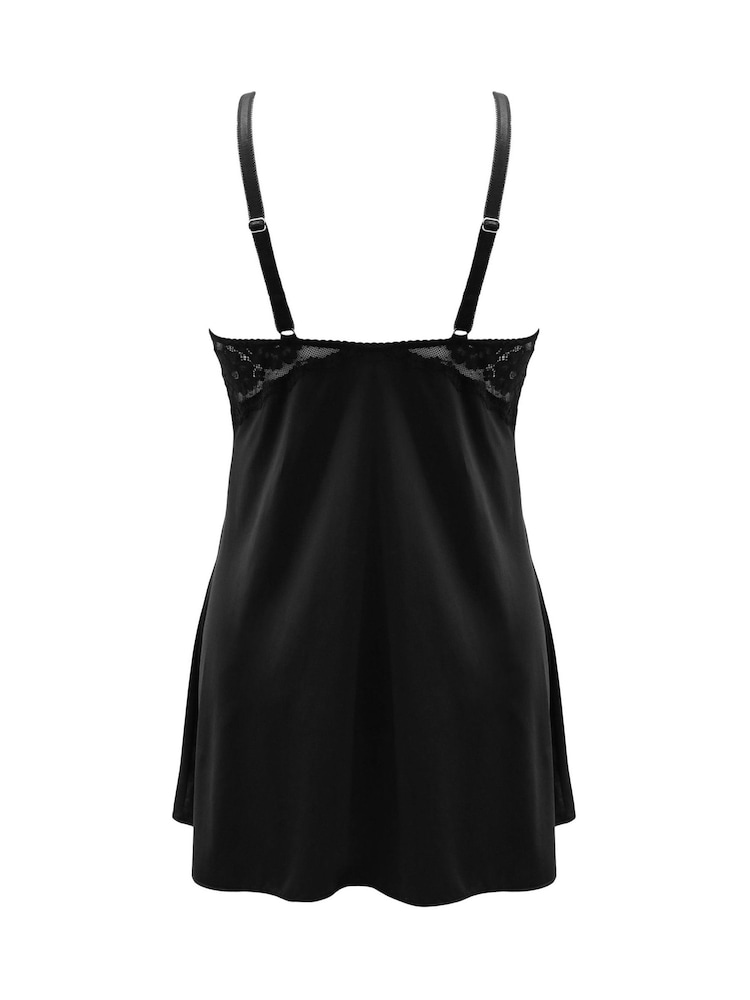 Pour Moi Black Fleur Lace Chemise - Image 4 of 4