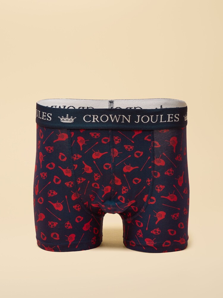 Joules Crown Joules Grey/Navy Pack Of Two Cotton Jersey Boxer Shorts - Image 2 of 3