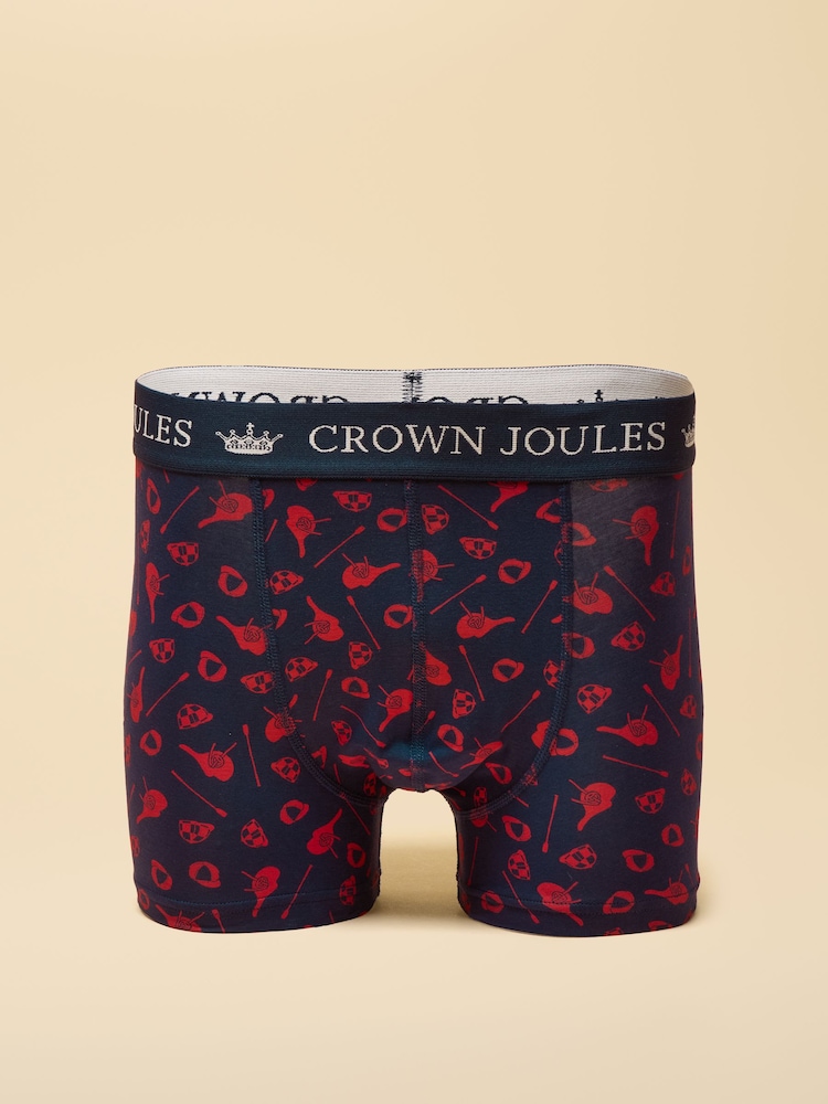 Joules Crown Joules Grey/Navy Pack Of Two Cotton Jersey Boxer Shorts - Image 2 of 3 Joules Crown Joules Grey/Navy Pack Of Two Cotton Jersey Boxer Shorts - Image 2 of 3