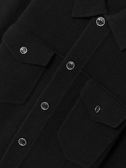 Reiss Black Flinch Wool Button Through Knitted Jacket - Image 6 of 6