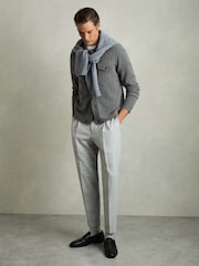 Reiss Charcoal Flinch Wool Button Through Knitted Jacket - Image 3 of 6