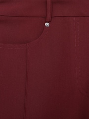 Reiss Dark Red Heather Palazzo Tailored Trousers - Image 5 of 5