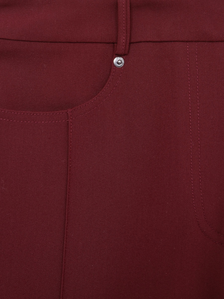 Reiss Dark Red Heather Palazzo Tailored Trousers - Image 5 of 5