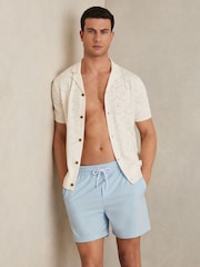 Reiss Soft Blue Cliff Drawstring Swim Shorts - Image 1 of 8