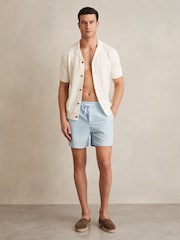 Reiss Soft Blue Cliff Drawstring Swim Shorts - Image 3 of 8