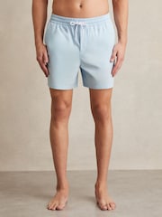 Reiss Soft Blue Cliff Drawstring Swim Shorts - Image 4 of 8