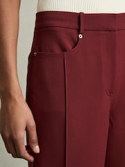 Reiss Dark Red Heather Petite Palazzo Tailored Trousers - Image 3 of 6
