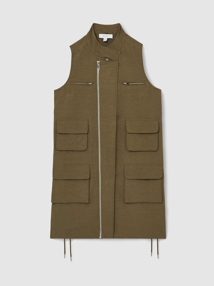 Reiss Essie Utility Zip-Through Mini Dress With Linen - Imagen 2 de 9 Reiss Essie Utility Zip-Through Mini Dress With Linen - Imagen 2 de 9
