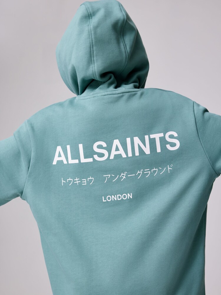 smALLSAINTS Teal Blue Oversized Underground Pullover Hoodie - Image 2 of 9