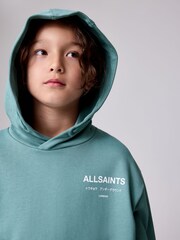 smALLSAINTS Teal Blue Oversized Underground Pullover Hoodie - Image 3 of 9