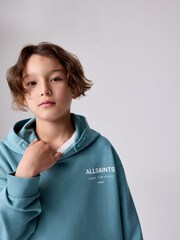 smALLSAINTS Teal Blue Oversized Underground Pullover Hoodie - Image 4 of 9