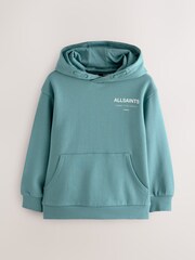 smALLSAINTS Teal Blue Oversized Underground Pullover Hoodie - Image 6 of 9