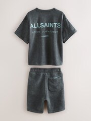 smALLSAINTS Washed Grey Boys Underground T-Shirt and Sweat Shorts Set - Image 10 of 10