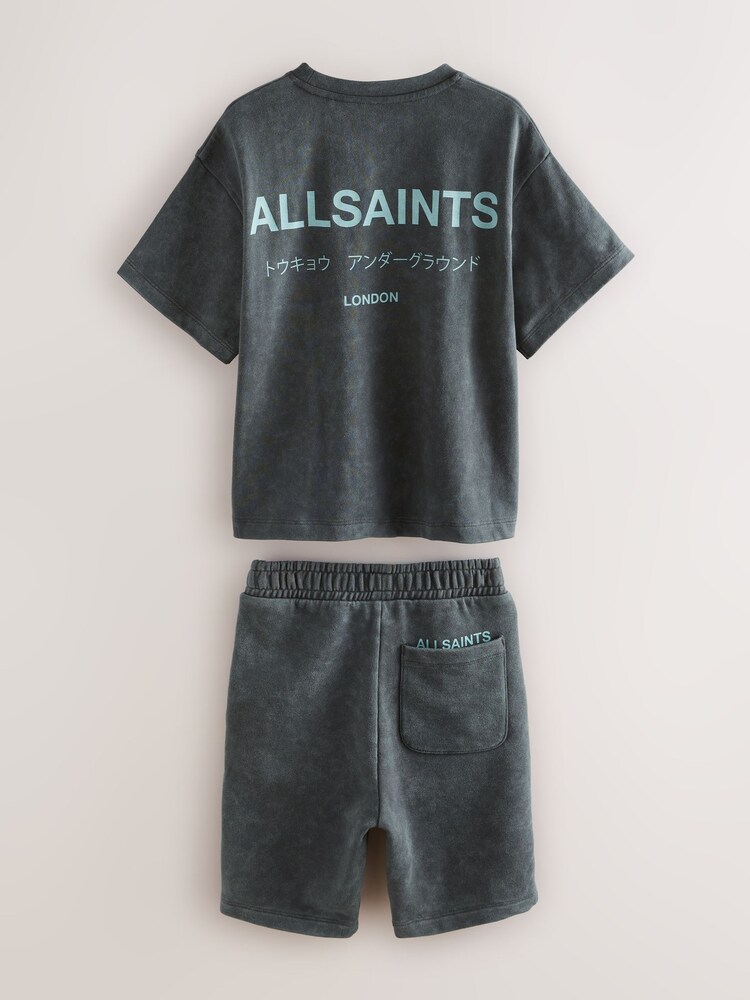 smALLSAINTS Washed Grey Boys Underground T-Shirt and Sweat Shorts Set - Image 10 of 10