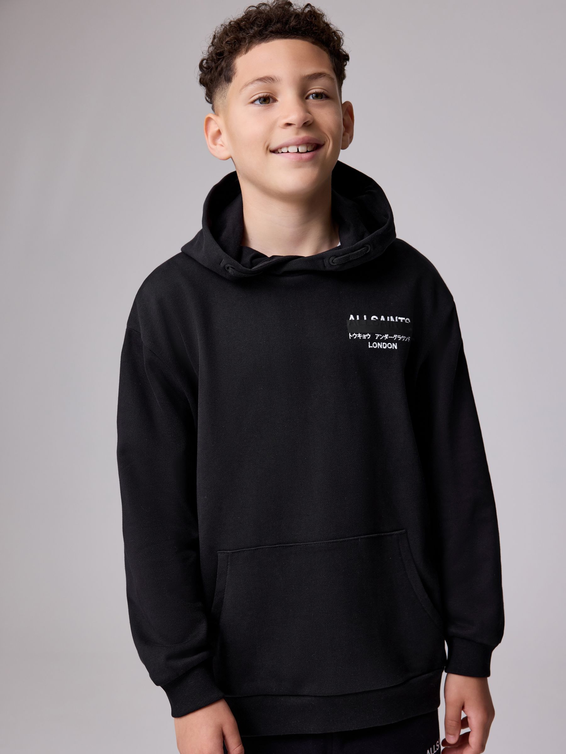 Buy smALLSAINTS Black Redact Oversized Underground Pullover Hoodie