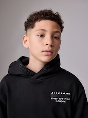 smALLSAINTS Black Redact Oversized Underground Pullover Hoodie - Image 5 of 12