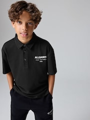 smALLSAINTS Black Oversized Underground Short Sleeve Polo Shirt - Image 1 of 5