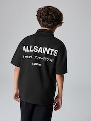 smALLSAINTS Black Oversized Underground Short Sleeve Polo Shirt - Image 2 of 5