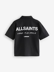 smALLSAINTS Black Oversized Underground Short Sleeve Polo Shirt - Image 3 of 5