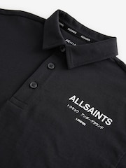 smALLSAINTS Black Oversized Underground Short Sleeve Polo Shirt - Image 4 of 5