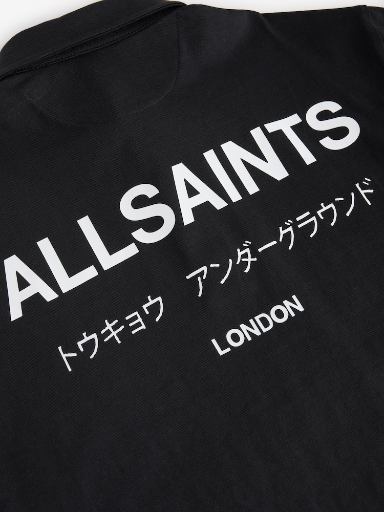 smALLSAINTS Black Oversized Underground Short Sleeve Polo Shirt - Image 5 of 5