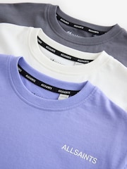 smALLSAINTS Grey/Purple Boys Logo Crew Relaxed T-Shirts 3 Pack - Image 6 of 7