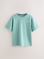 smALLSAINTS Teal Blue/Grey Boys Logo Crew Relaxed T-Shirts 3 Pack - Image 2 of 7