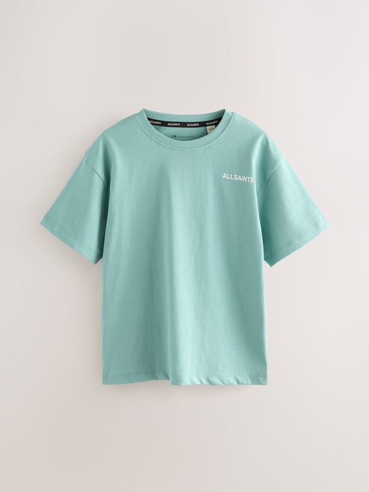smALLSAINTS Teal Blue/Grey Boys Logo Crew Relaxed T-Shirts 3 Pack - Image 2 of 7