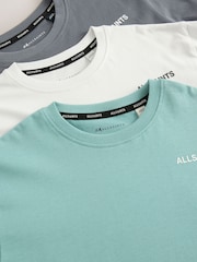 smALLSAINTS Teal Blue/Grey Boys Logo Crew Relaxed T-Shirts 3 Pack - Image 6 of 7