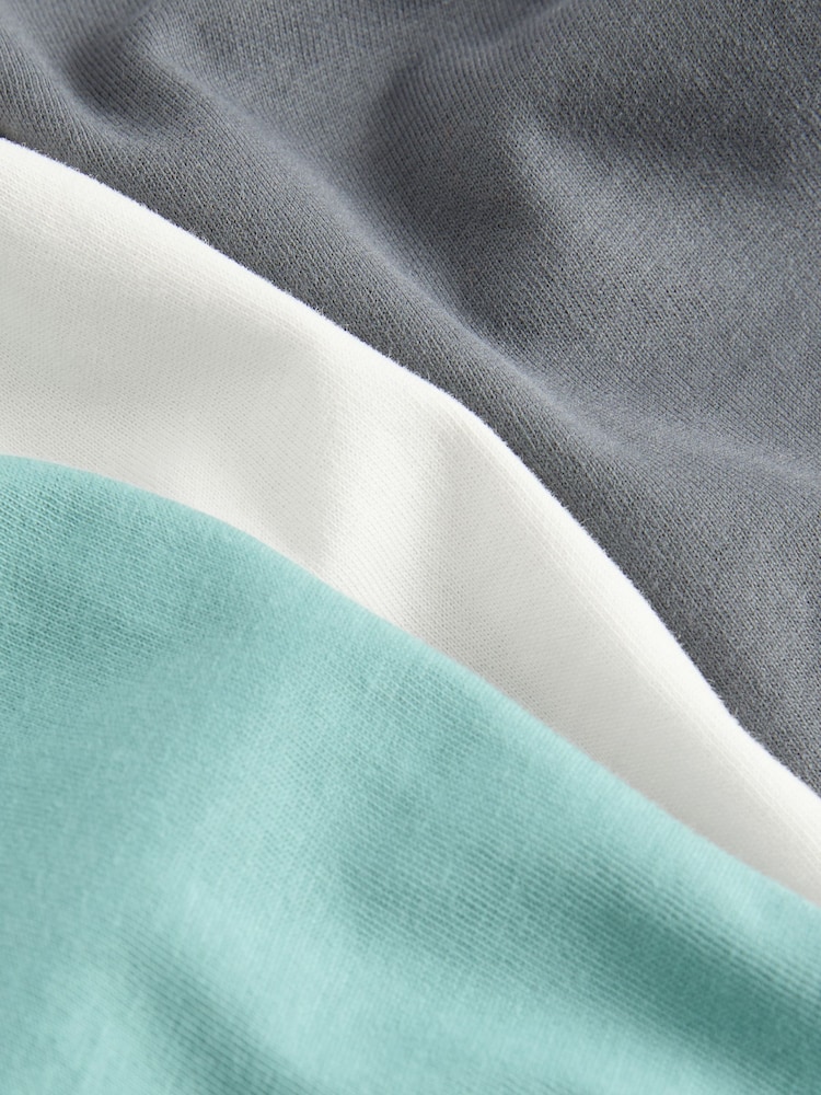 smALLSAINTS Teal Blue/Grey Boys Logo Crew Relaxed T-Shirts 3 Pack - Image 7 of 7