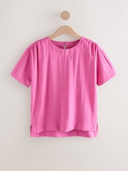 Pink Textured Boxy T-Shirt - Image 4 of 6