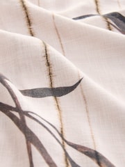 Cream/ Neutral Palm Print Short Sleeve Boxy T-Shirt with Linen - Image 7 of 7