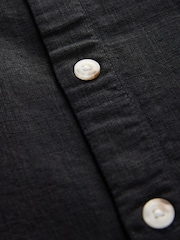 Black Short Sleeve Boxy T-Shirt with Linen - Image 5 of 6