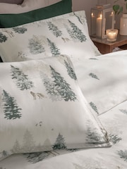 Copenhagen Home Green 100% Cotton Alpine Forest Christmas Duvet Cover Set - Image 2 of 2