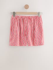 Rot/Weiß gestreift - Elasticated Tie Waist Shorts with Linen - Image 5 of 7
