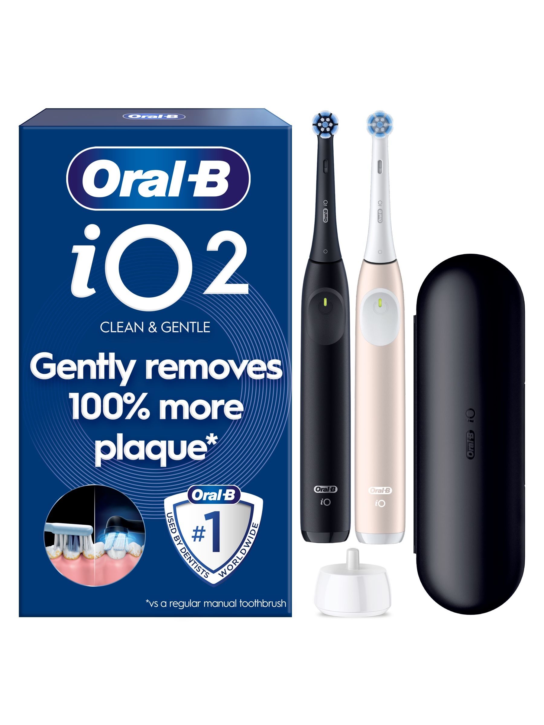 Oral-B iO2 Series 2 Rechargeable Electric Toothbrushes Duo Ed. Black & Pink. New - Image 7