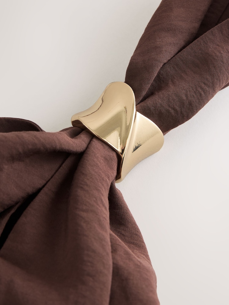 Chocolate Brown Hardware Detail Halter Top - Image 3 of 3