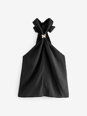 Black Hardware Detail Halter Top - Image 5 of 8