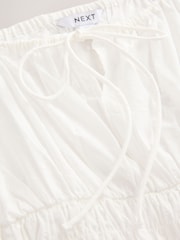 White Smock Detail Tie Front Cami - Image 2 of 8