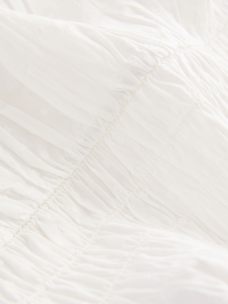 White Smock Detail Tie Front Cami - Image 8 of 8
