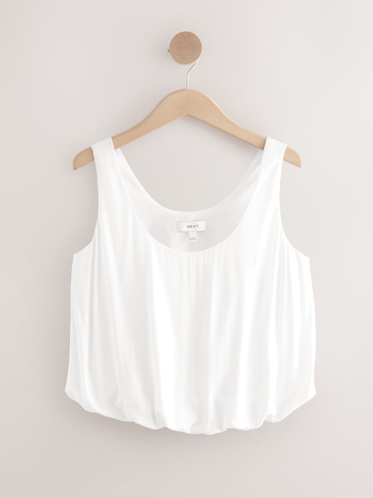 White Sleeveless Bubblehem Cami Top - Image 1 of 3