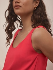 Red Sleeveless Bubblehem Cami Top - Image 4 of 7