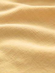 Lemon Yellow Button Down Ruffle Sleeve Top With Linen - Image 6 of 6