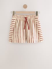 Red/Ecru Towelling Striped 100% Cotton Shorts - Image 6 of 8
