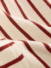Red/Ecru Towelling Striped 100% Cotton Shorts - Image 7 of 8